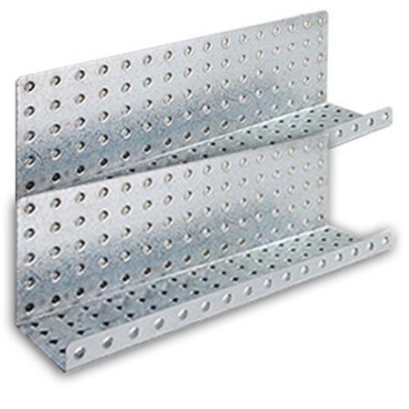 ALLIGATORBOARD Alligator Board ALGSHELF3x16GALV 3 in. L x 16 in. W Metal Pegboard Shelves - Pack of 2 ALGSHELF3x16GALV